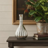 10" Antiqued Silver Glass Round Table Vase - Homeroots - Flyclothing LLC