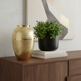 13" Gold Hammered Aluminum Urn Table Vase - Homeroots - Flyclothing LLC