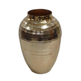 13" Gold Hammered Aluminum Urn Table Vase - Homeroots - Flyclothing LLC