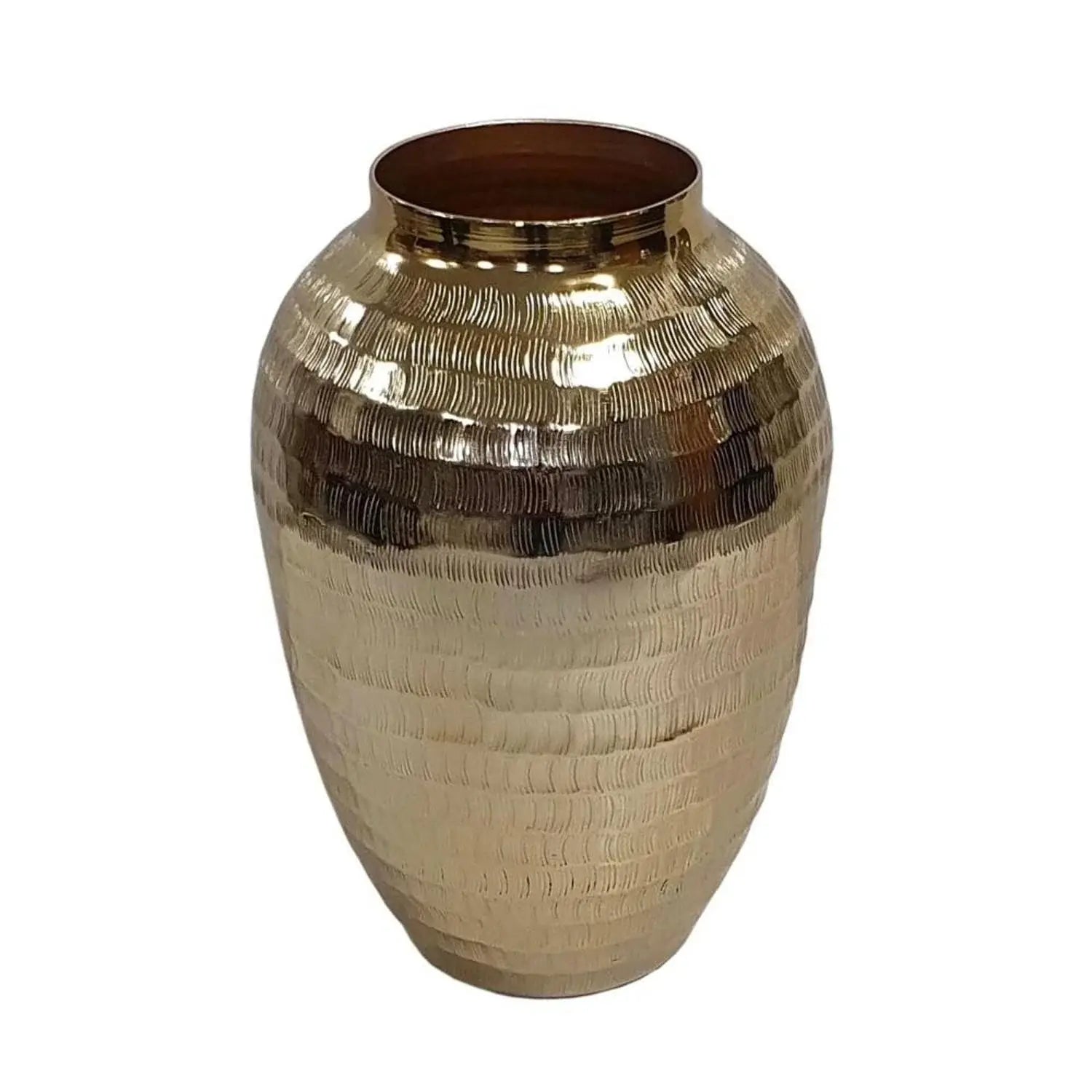13" Gold Hammered Aluminum Urn Table Vase - Homeroots - Flyclothing LLC