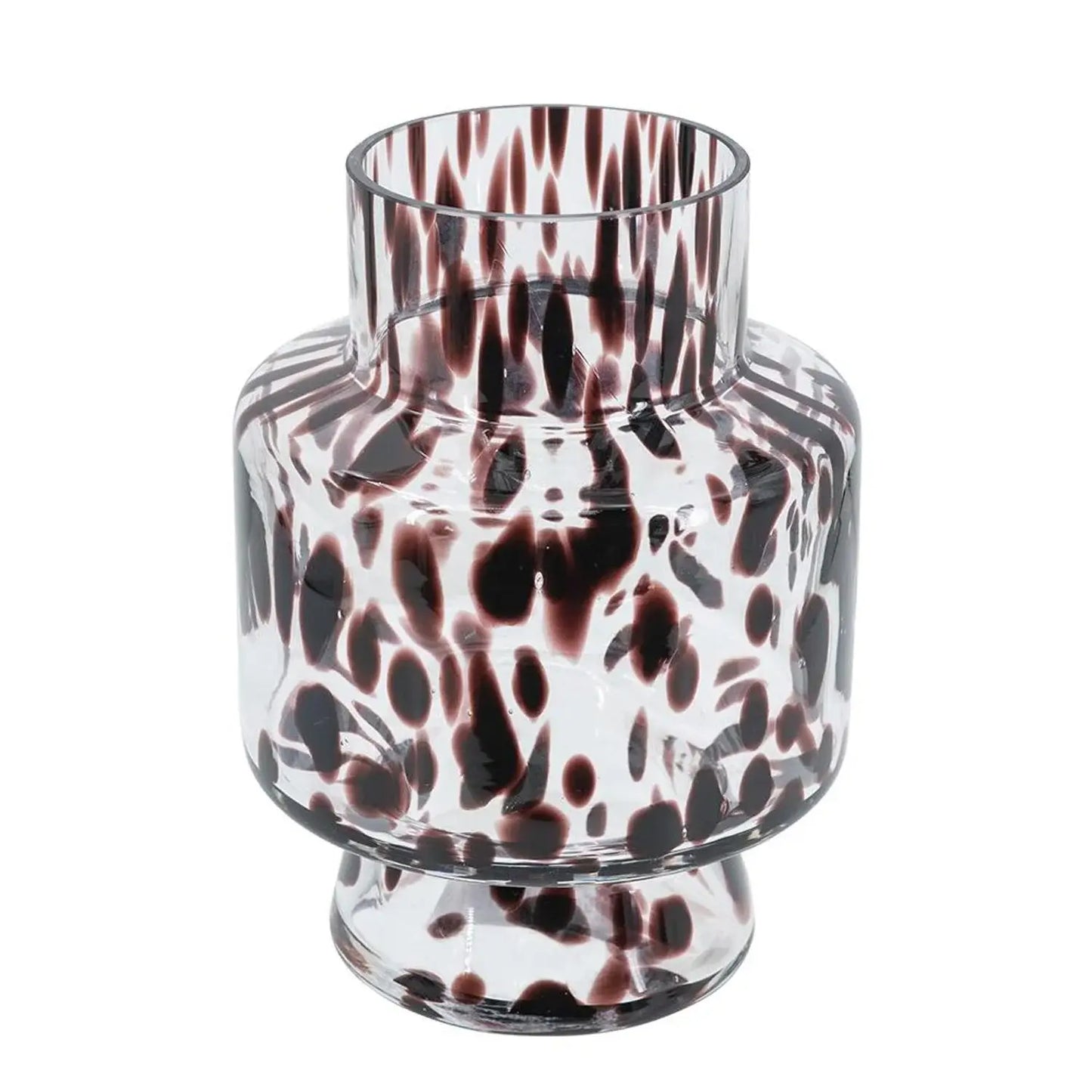 8" Amber And Clear Abstract Glass Cylinder Table Vase - Homeroots - Flyclothing LLC