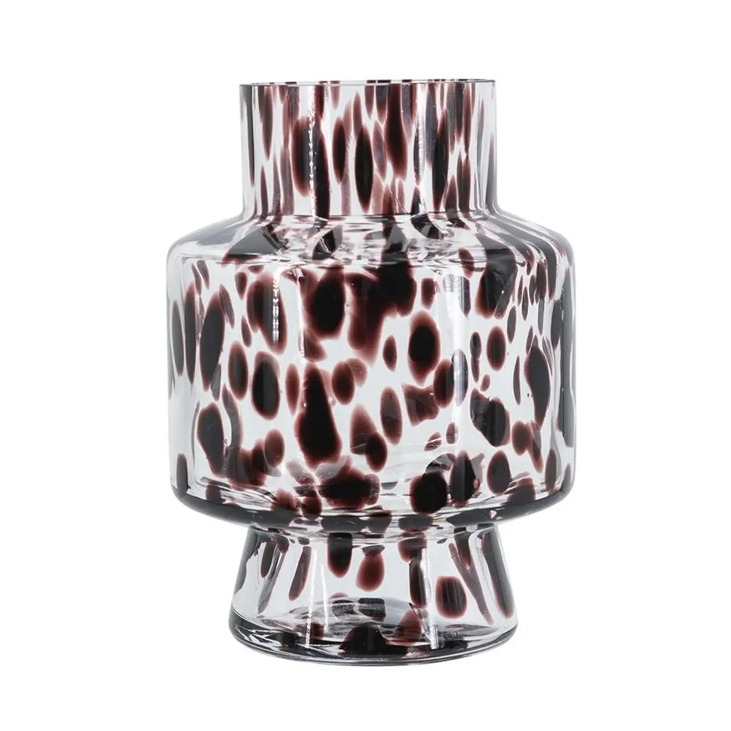 8" Amber And Clear Abstract Glass Cylinder Table Vase - Homeroots - Flyclothing LLC