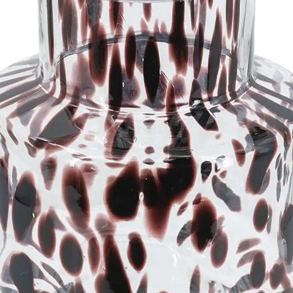 8" Amber And Clear Abstract Glass Cylinder Table Vase - Homeroots - Flyclothing LLC