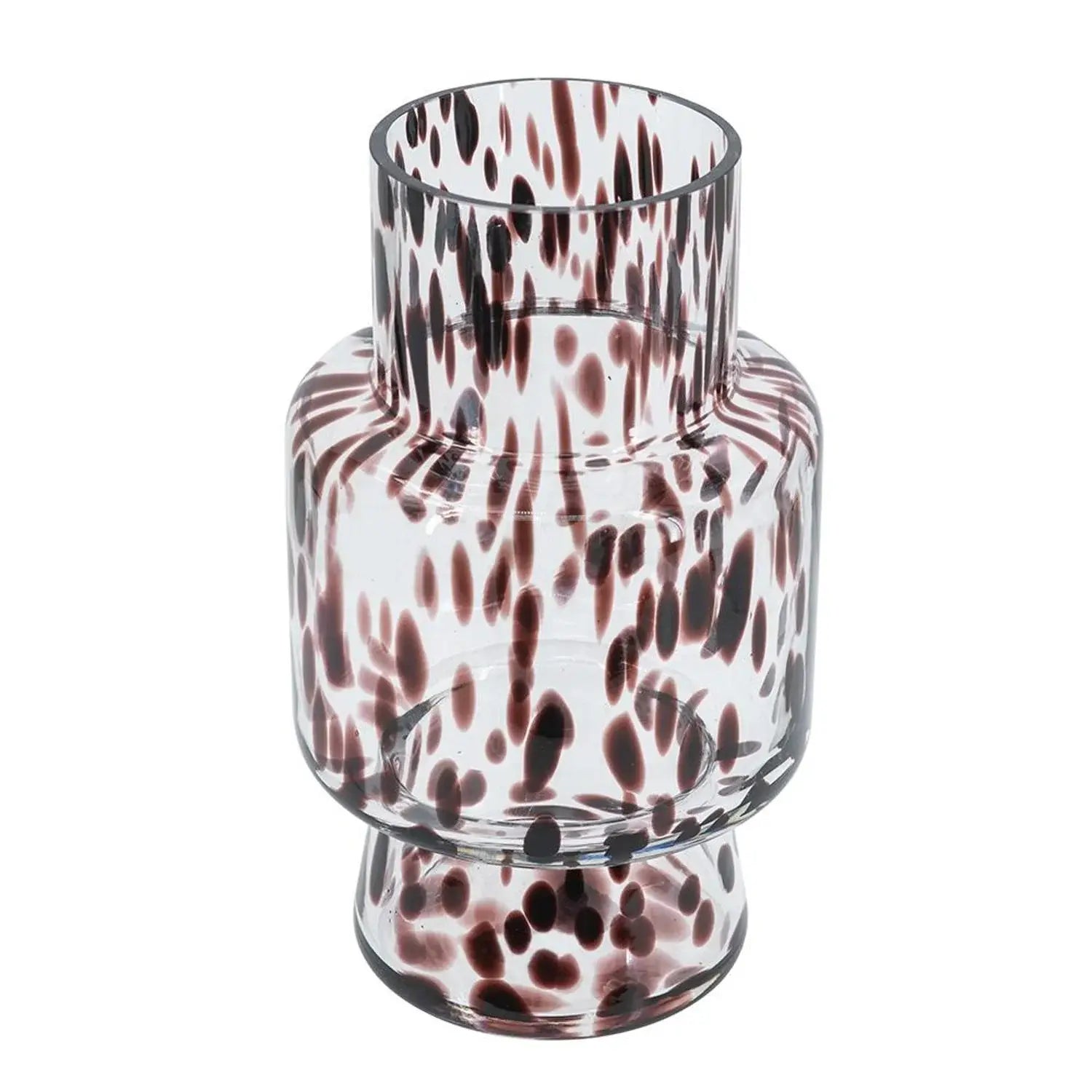 10" Amber And Clear Abstract Glass Cylinder Table Vase - Homeroots - Flyclothing LLC