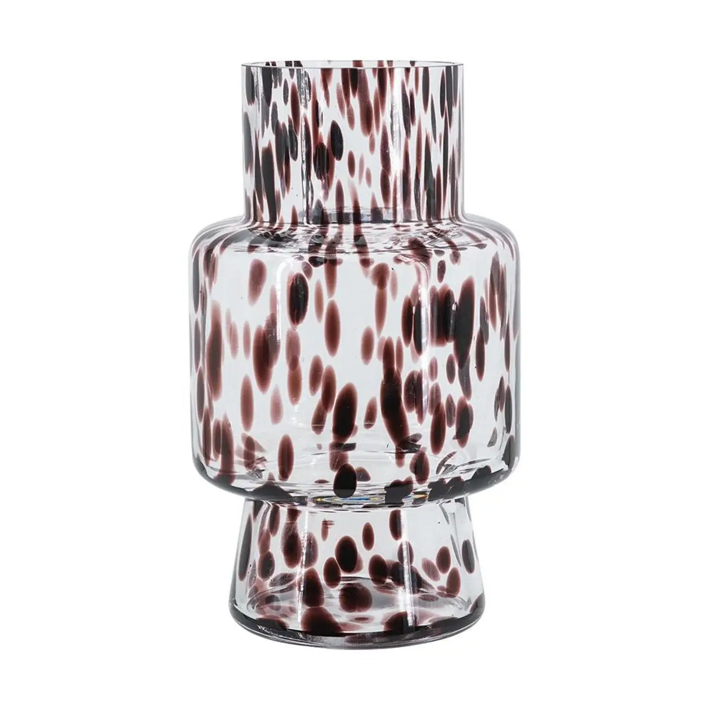 10" Amber And Clear Abstract Glass Cylinder Table Vase - Homeroots - Flyclothing LLC