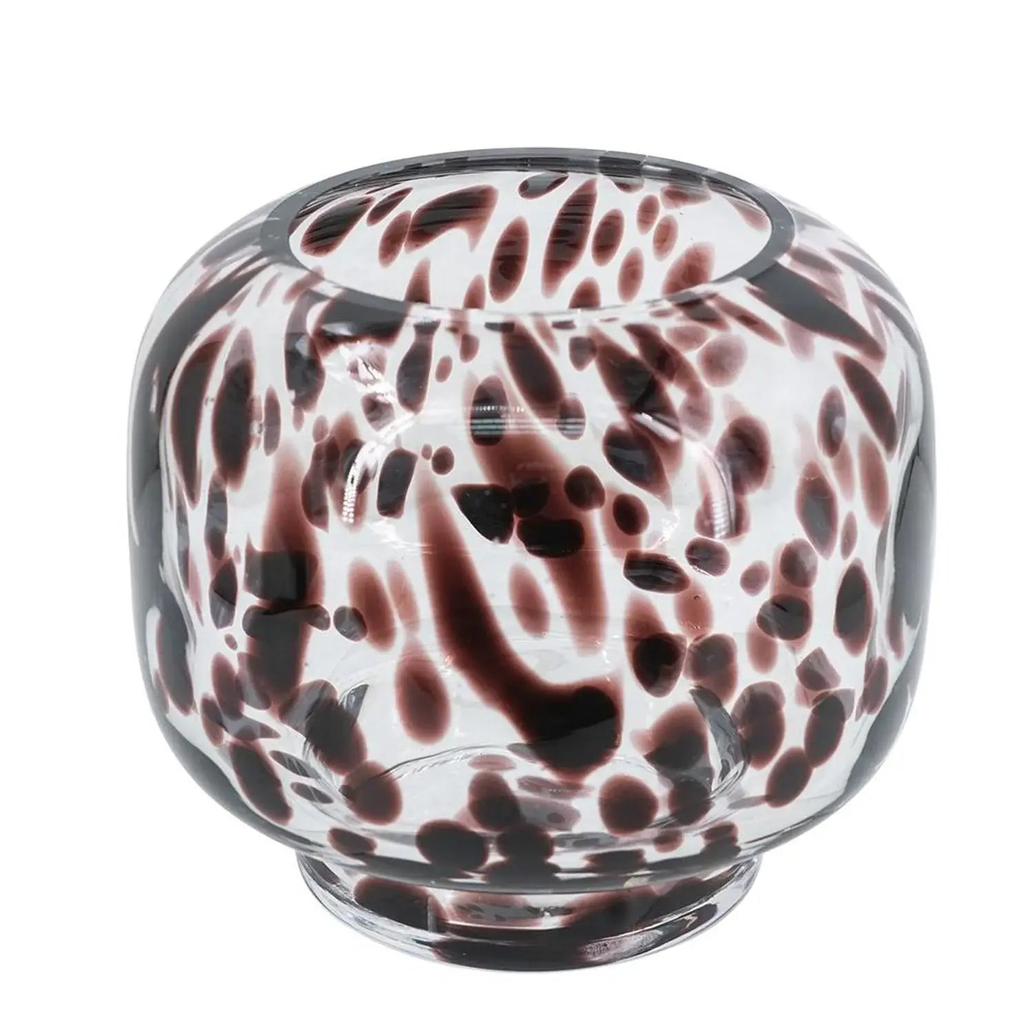 6" Amber And Clear Abstract Glass Round Table Vase - Homeroots - Flyclothing LLC