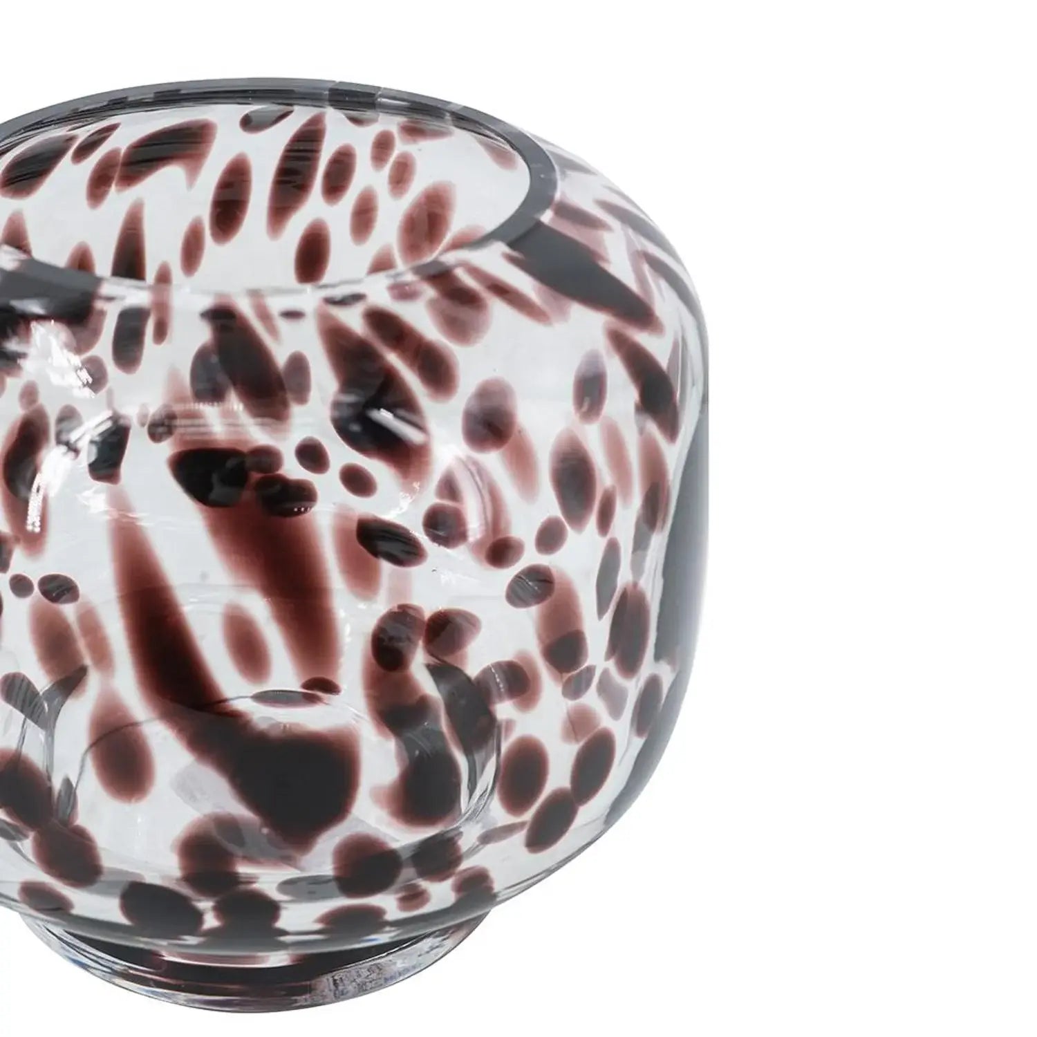 6" Amber And Clear Abstract Glass Round Table Vase - Homeroots - Flyclothing LLC