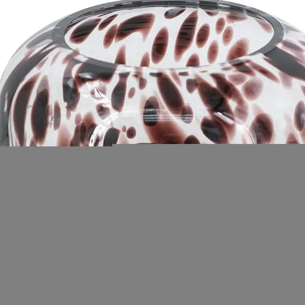 6" Amber And Clear Abstract Glass Round Table Vase - Homeroots - Flyclothing LLC