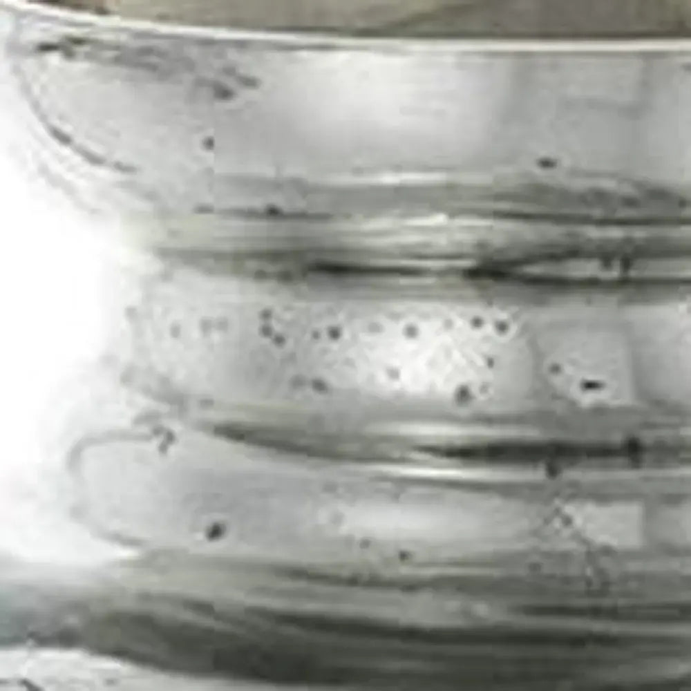 20" Antiqued Silver Etched Floral Glass Round Table Vase - Homeroots - Flyclothing LLC
