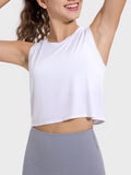 Drawstring Cutout Round Neck Active Tank - Trendsi