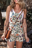 Printed Square Neck Wide Strap Romper - Trendsi - Flyclothing LLC