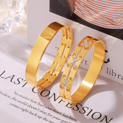 18K Gold-Plated Czech Diamond Bracelet - Trendsi