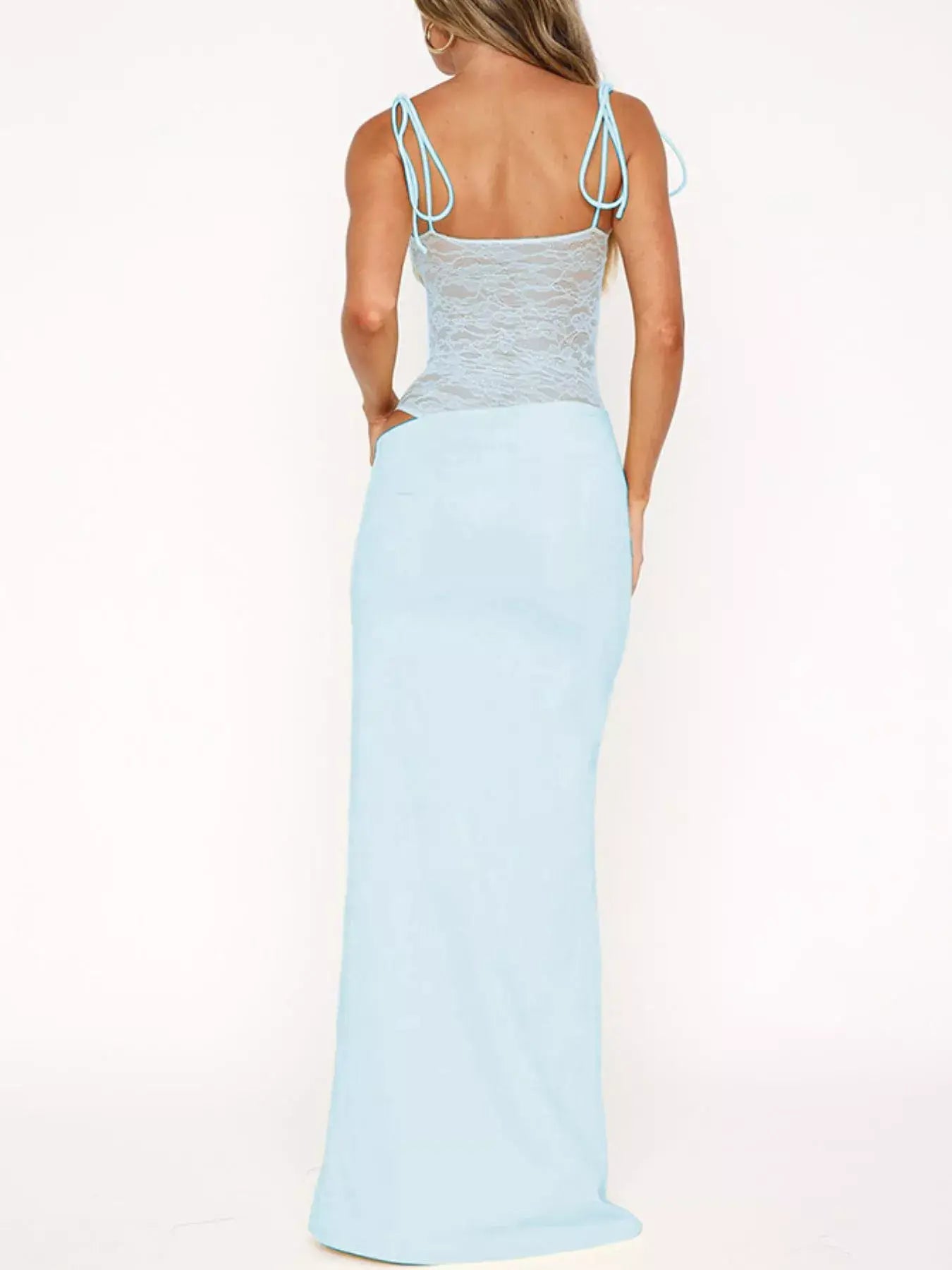 Lace Cutout Tie Shoulder Maxi Dress - Trendsi - Flyclothing LLC