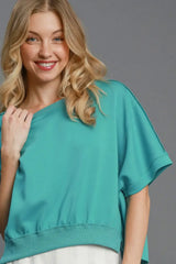 Umgee Full Size Lightweight Cropped Sweatshirt Plus Size - Trendsi - Flyclothing LLC