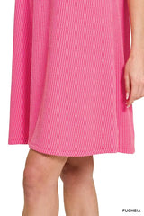 Zenana Raised Rib Sleeveless Mini Dress - Trendsi - Flyclothing LLC