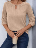 Round Neck Long Sleeve T-Shirt - Trendsi