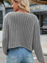 Round Neck Button Up Cardigan with Pockets - Trendsi - Flyclothing LLC