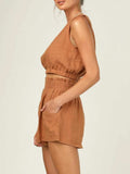 Round Neck Sleeveless Top and Shorts Set - Trendsi - Flyclothing LLC