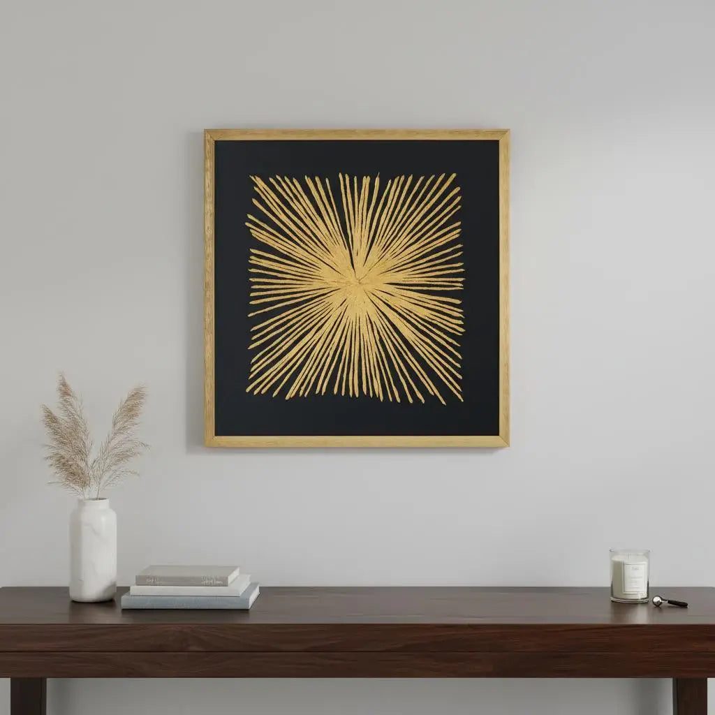 Starburst Gold Shadowbox Frame Textual Art Wall Art - Homeroots - Flyclothing LLC
