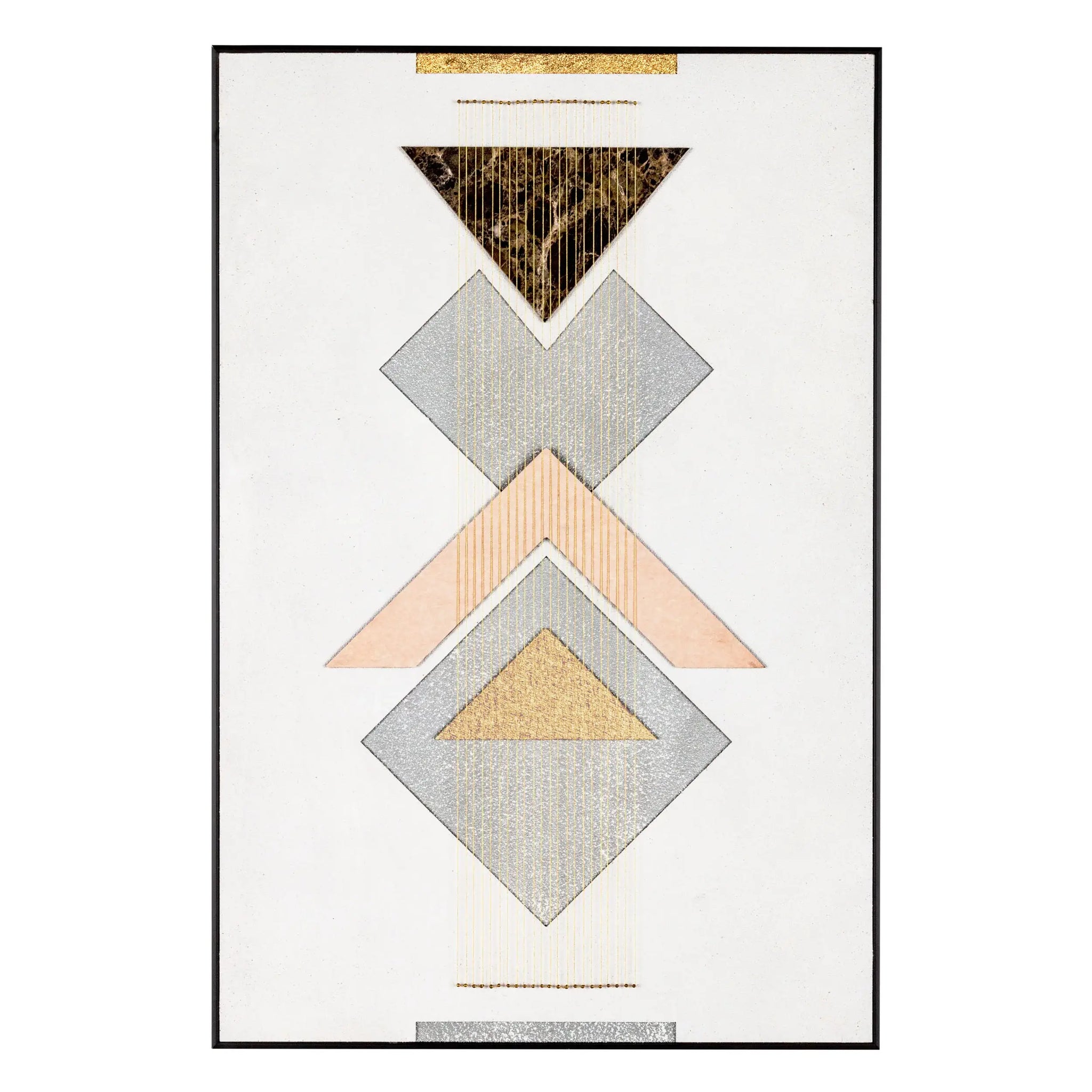 Gray Mod Geometric Black Shadowbox Frame Textual Art Wall Art - Homeroots - Flyclothing LLC