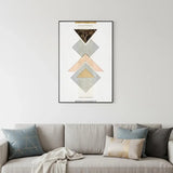 Gray Mod Geometric Black Shadowbox Frame Textual Art Wall Art - Homeroots - Flyclothing LLC