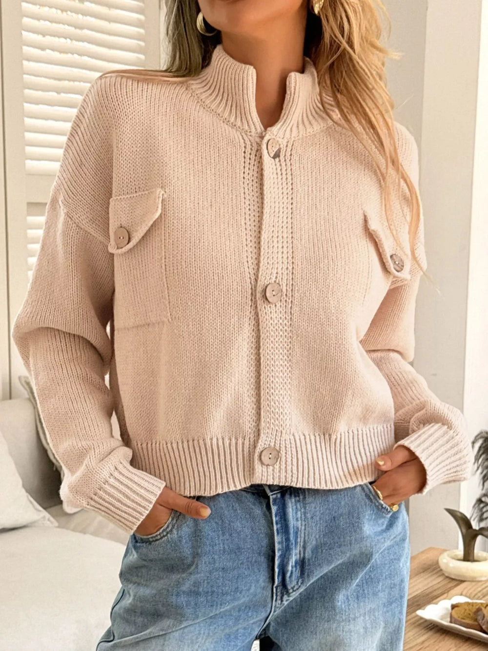 Button-Down Knit Cardigan - Trendsi - Flyclothing LLC