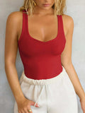 Solid Color Wide Strap Tank - Trendsi - Flyclothing LLC
