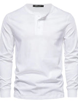 Men's Full Size Quarter Button Round Neck Long Sleeve T-Shirt Plus Size - Trendsi - Flyclothing LLC
