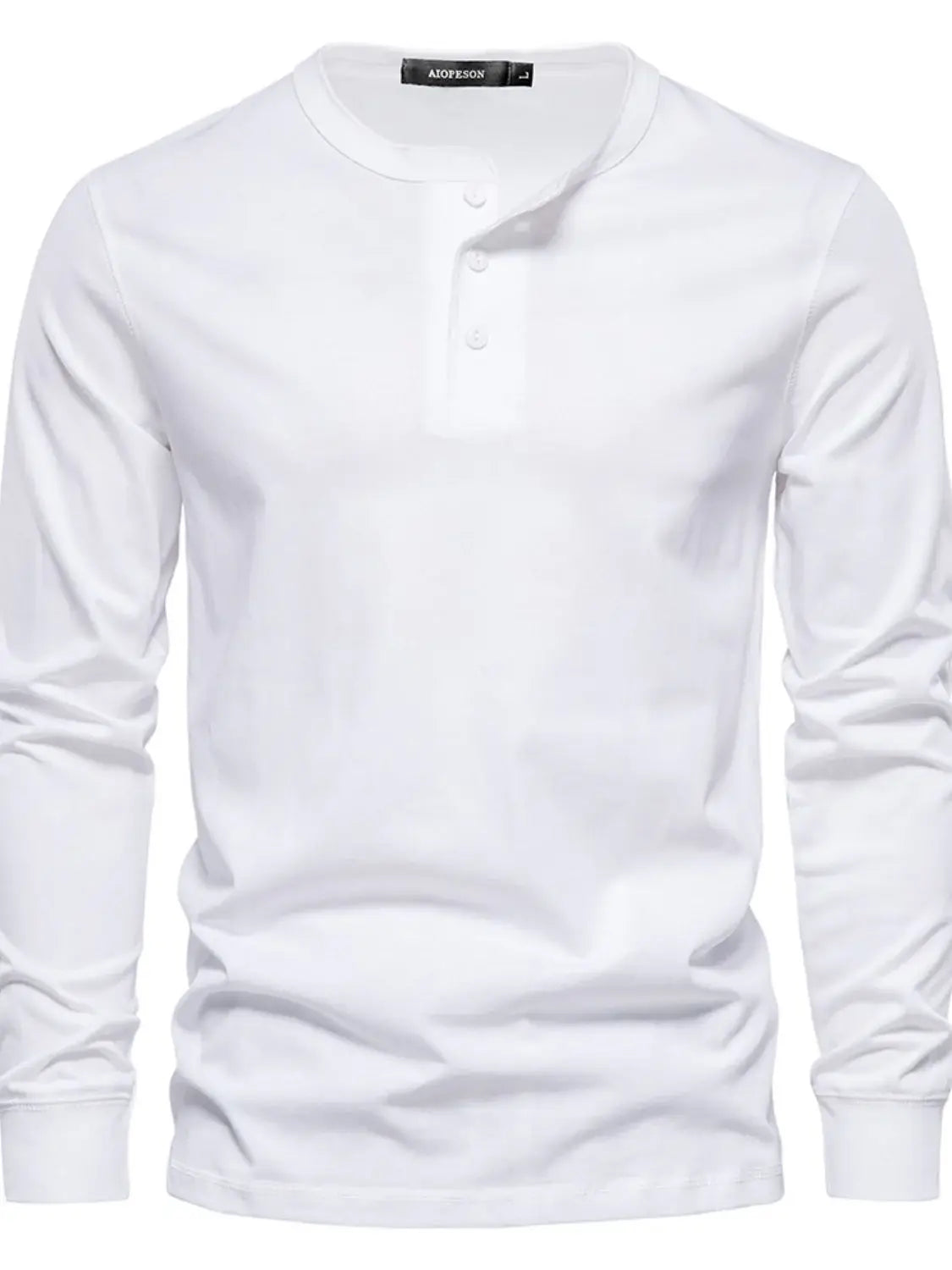 Men's Full Size Quarter Button Round Neck Long Sleeve T-Shirt Plus Size - Trendsi - Flyclothing LLC