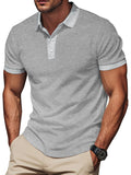 Men's Full Size Short Sleeve Collared Polo Plus Size - Trendsi