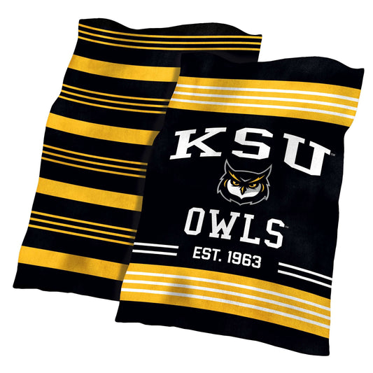 Kennesaw State Colorblock Plush Blanket - Logo Brands - Flyclothing LLC