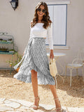 Printed Ruffled Midi Skirt - Trendsi - Flyclothing LLC