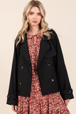 Mittoshop Double Breasted Long Sleeve Trench Coat Jacket - Trendsi