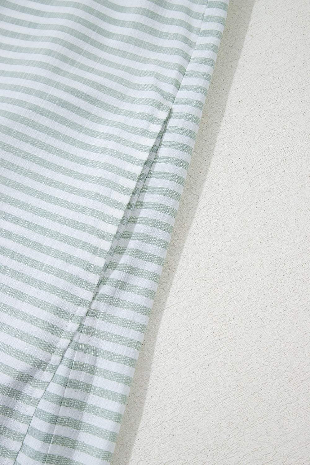 Striped Johnny Collar Long Sleeve Mini Shirt Dress - Trendsi - Flyclothing LLC