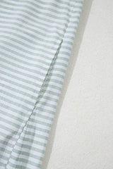 Striped Johnny Collar Long Sleeve Mini Shirt Dress - Trendsi - Flyclothing LLC