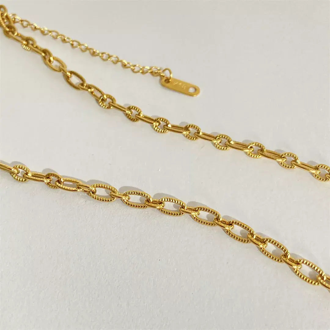 18K Gold-Plated Titanium Steel Pendant Necklace - Trendsi - Flyclothing LLC