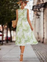 Printed Sleeveless Midi Dress - Trendsi - Flyclothing LLC