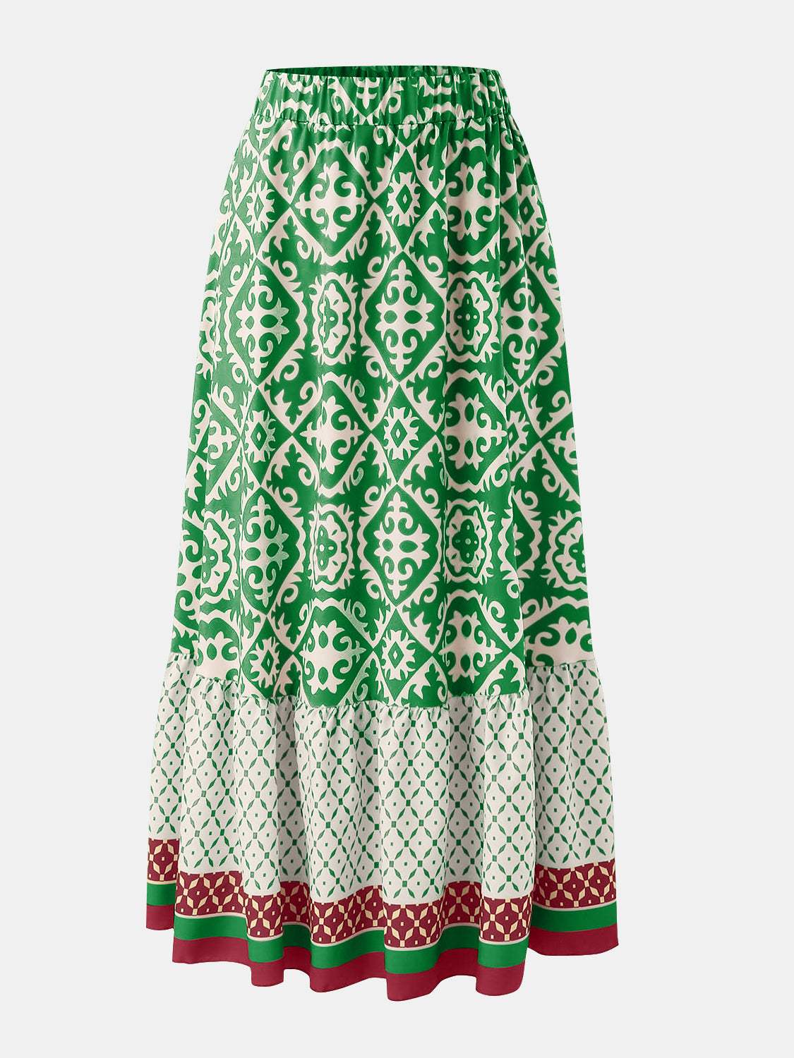 Geometric Elastic Waist Maxi Skirt - Trendsi - Flyclothing LLC