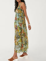 Printed V-Neck Sleeveless Dress - Trendsi - Flyclothing LLC