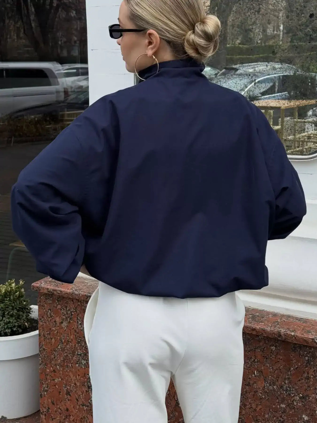 Zip Up Dropped Shoulder Jacket - Trendsi - Flyclothing LLC