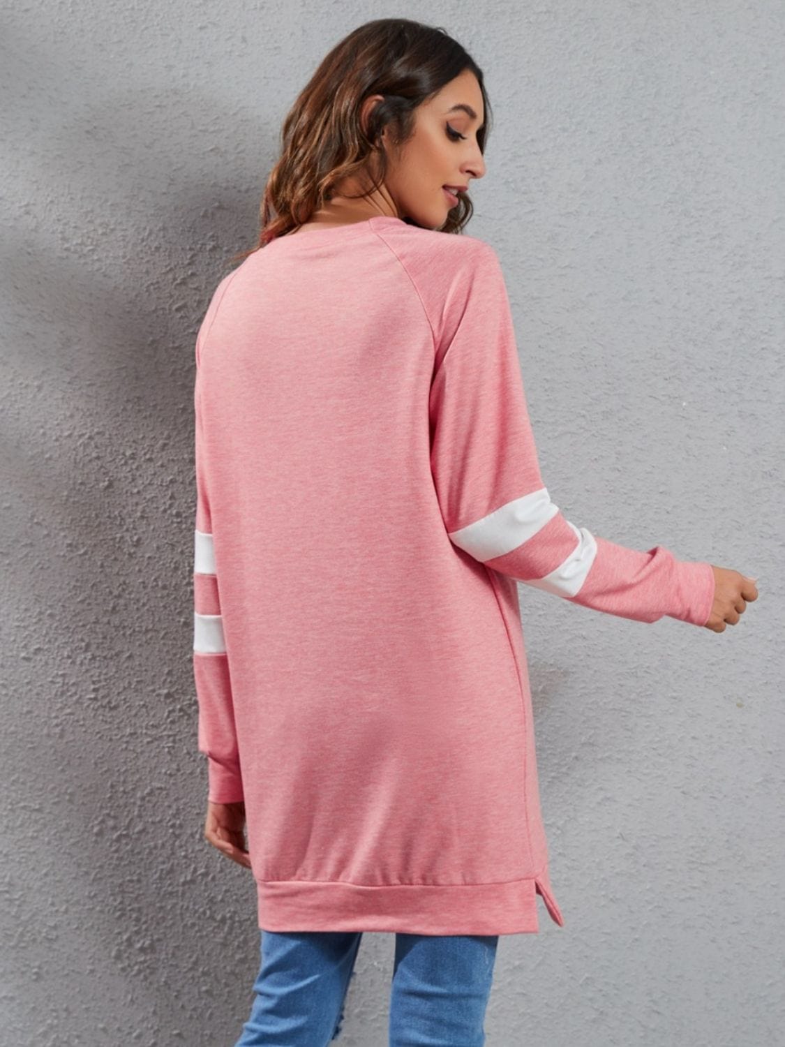 Full Size Striped Round Neck Long Sleeve T-Shirt - Trendsi