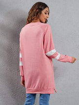 Full Size Striped Round Neck Long Sleeve T-Shirt - Trendsi - Flyclothing LLC