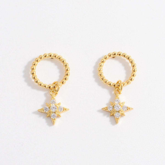 925 Sterling Silver Zircon Dangle Earrings - Trendsi - Flyclothing LLC