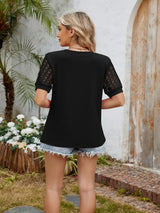 Round Neck Short Sleeve T-Shirt - Trendsi - Flyclothing LLC