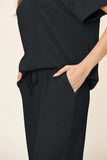 Double Take Full Size Texture Round Neck Short Sleeve T-Shirt and Wide Leg Pants - Trendsi - Flyclothing LLC