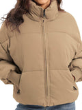 Zip Up Turtleneck Long Sleeve Winter Coat - Trendsi - Flyclothing LLC