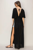 HYFVE Tie Back Maxi Split Cover Up Dress - Trendsi - Flyclothing LLC