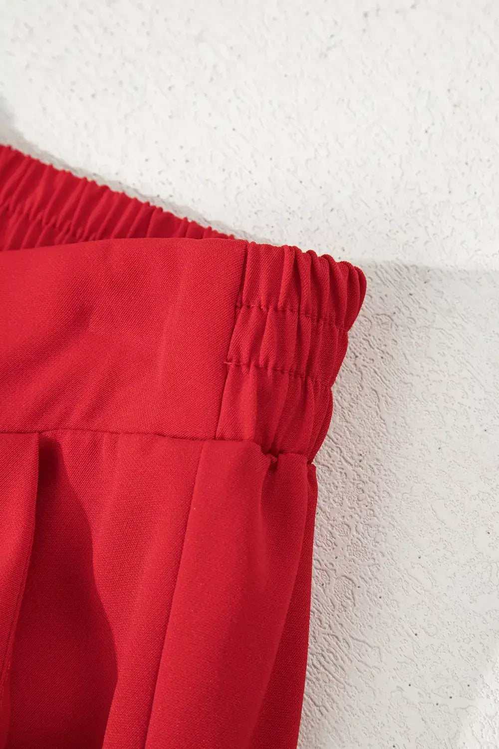 Pleated Detail Pull On High Elastic Waist Loose Straight Pants - Trendsi - Flyclothing LLC