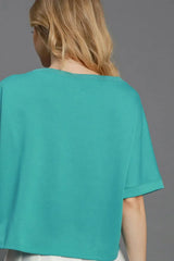 Umgee Full Size Lightweight Cropped Sweatshirt Plus Size - Trendsi - Flyclothing LLC