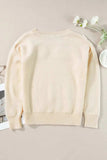 Plus Size Crochet Flower Round Neck Long Sleeve Sweater - Trendsi - Flyclothing LLC